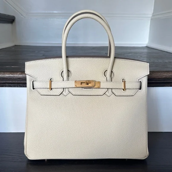 30CM Classic Togo Top Handle Satchel Bag - Vanilla Cream - Picture 4 of 12